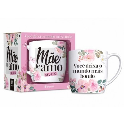 CANECA PORCELANA URBAN 300ML - MÃE TE AMO MUITO 
