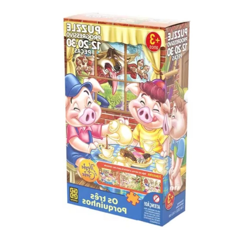 PUZZLE PROGRESSIVO MONTE E CONTE TRÊS PORQUINHOS
