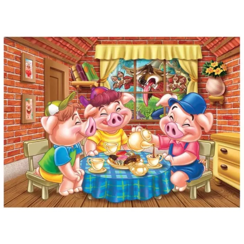 PUZZLE PROGRESSIVO MONTE E CONTE TRÊS PORQUINHOS