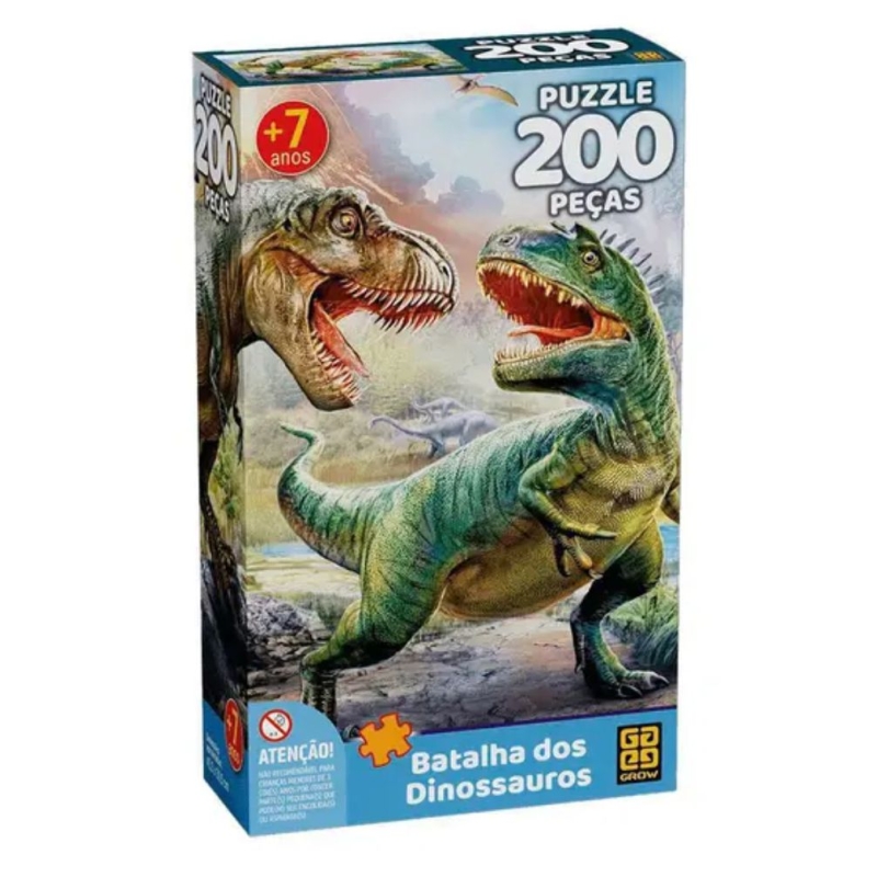 PUZZLE BATALHA DOS DINOSSAUROS 200 PEÇAS