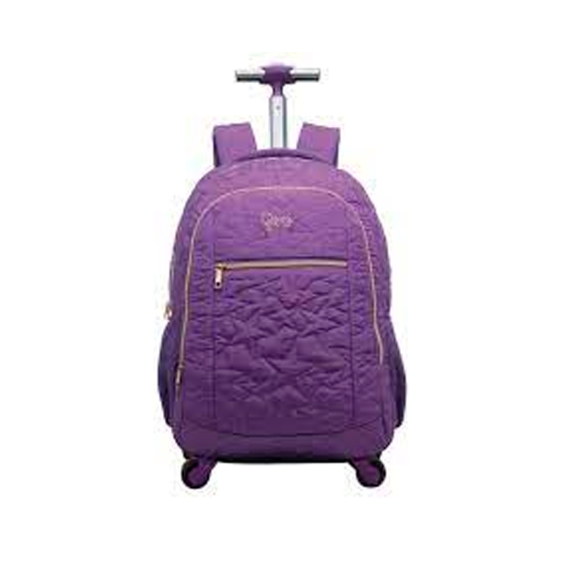 MOCHILA CASUAL EM POLIÉSTER MATELASSE PEQUENAS ESTRELAS C/RODINHA 17 SORTIDA YINS