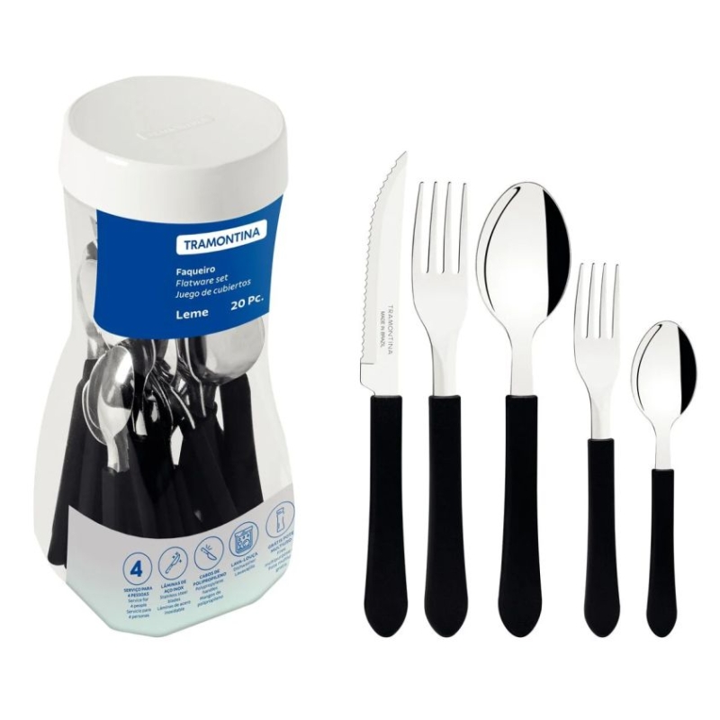 FAQUEIRO 20 PEÇAS LEME PRETO 