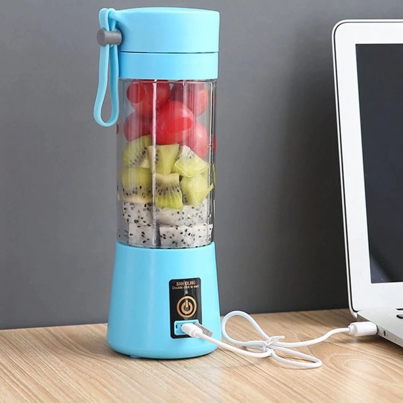 MINI LIQUIDIFICADOR GARRAFA PORTÁTIL USB RECARREGÁVEL 6 LÂMINAS SORTIDOS