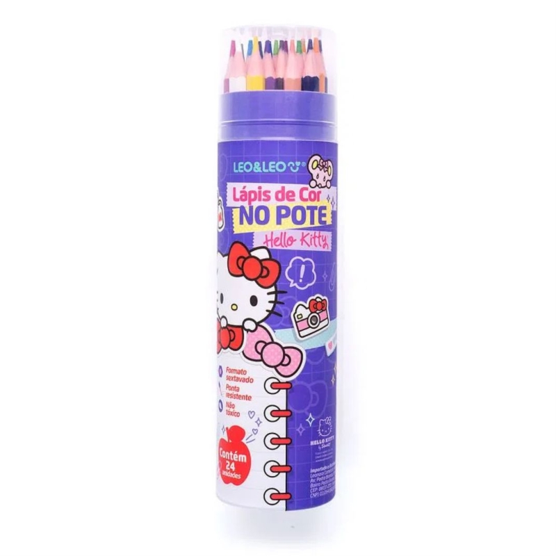 LAPIS DE COR NO POTE 24 CORES SEXTAVADO HELLO KITTY