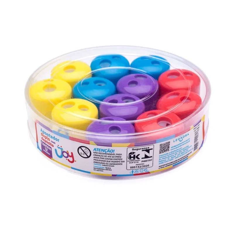 apontador duplo c/ depósito joy - sortidos 