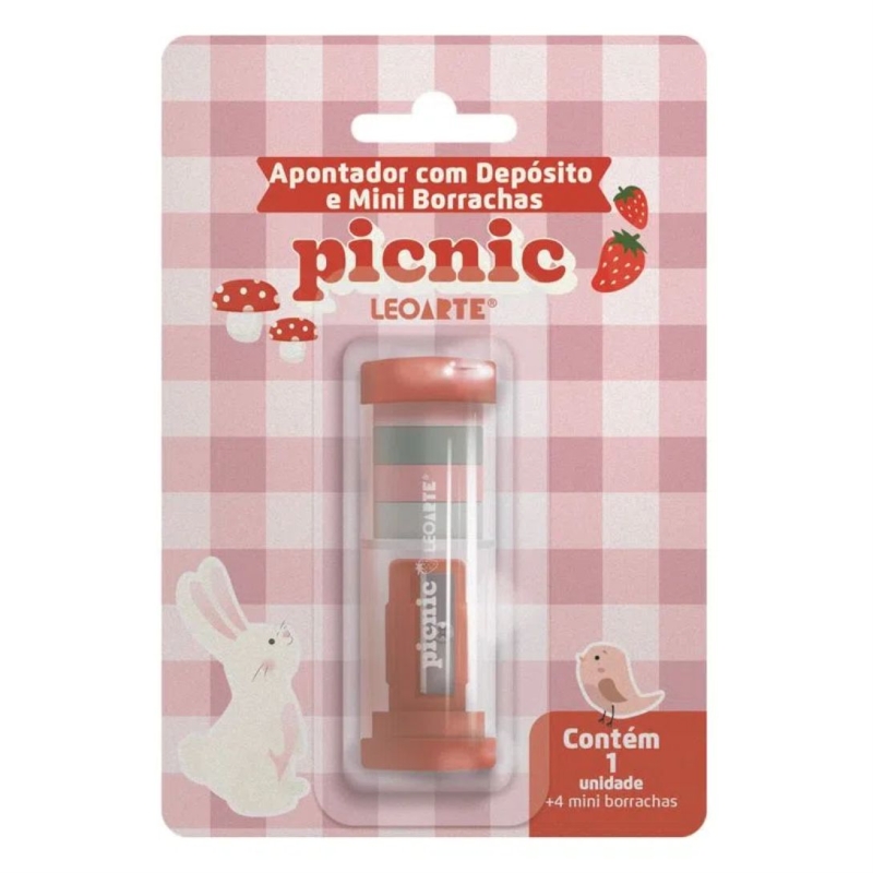 APONTADOR C/ DEPOSITO E 4 MINI BORRACHAS PICNIC