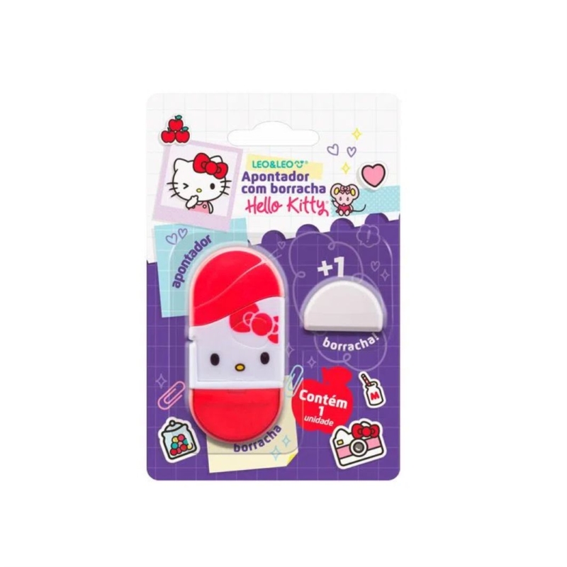 APONTADOR C/ DEPOSITO E BORRACHA HELLO KITTY 