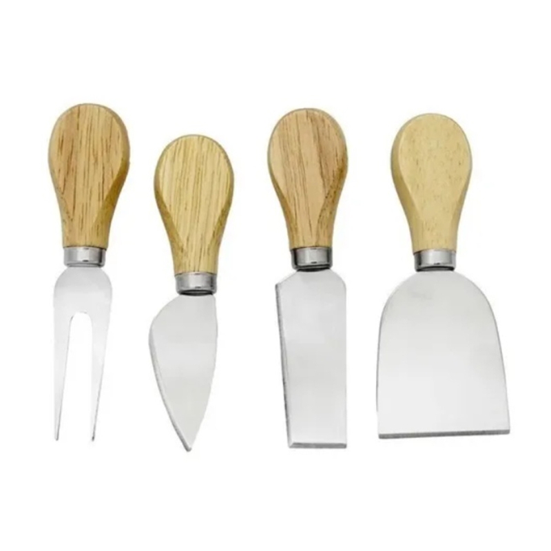 CONJUNTO PARA QUEIJO EM BAMBU 5 PEÇAS