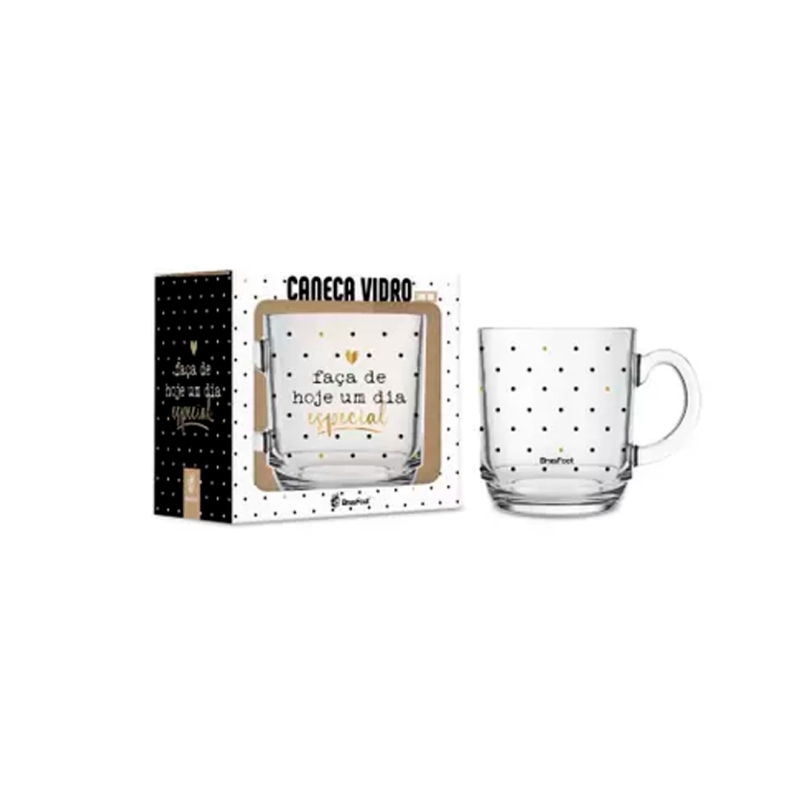 CANECA DE VIDRO ELEGANCE