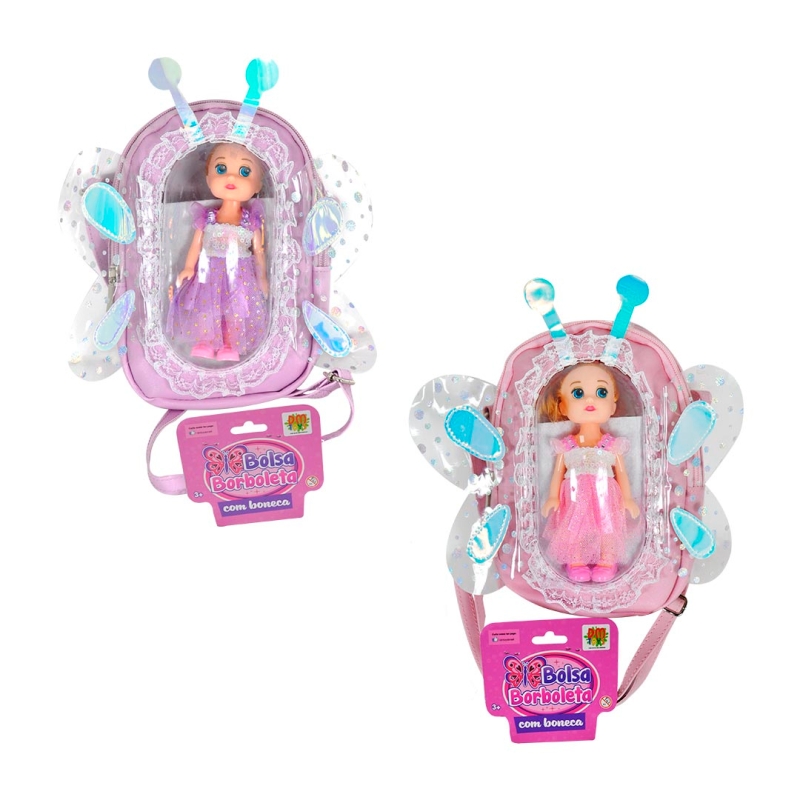 BOLSA BORBOLETA COM BONECA 