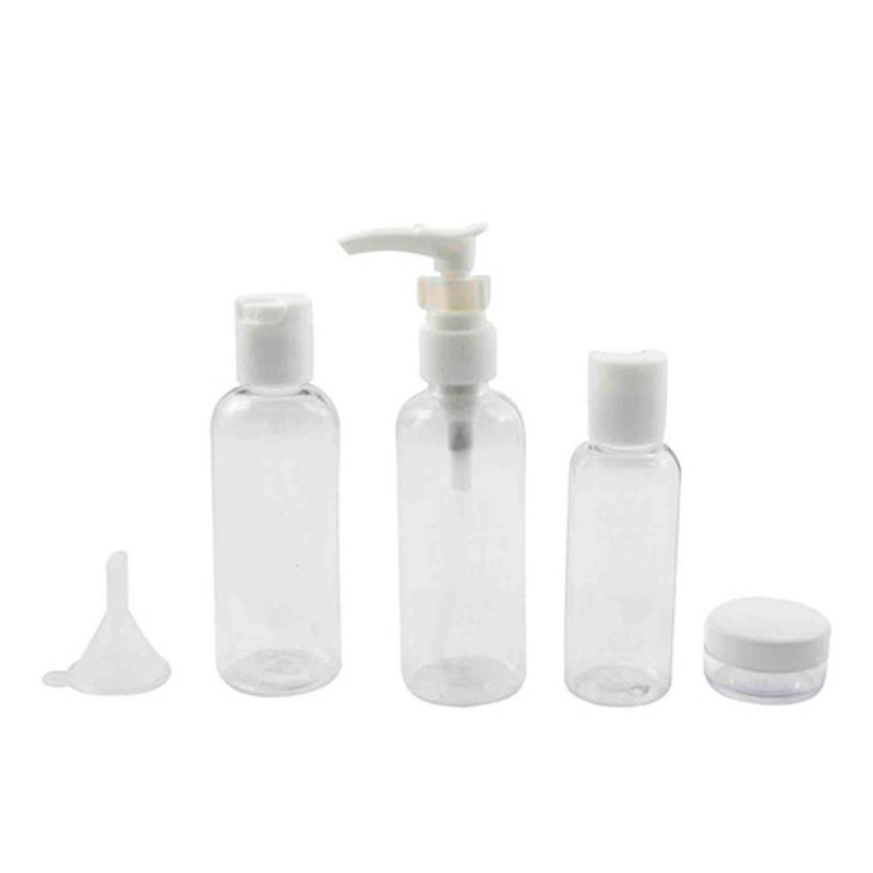 KIT PARA VIAGEM COM 4 FRASCOS E 1 FUNIL
