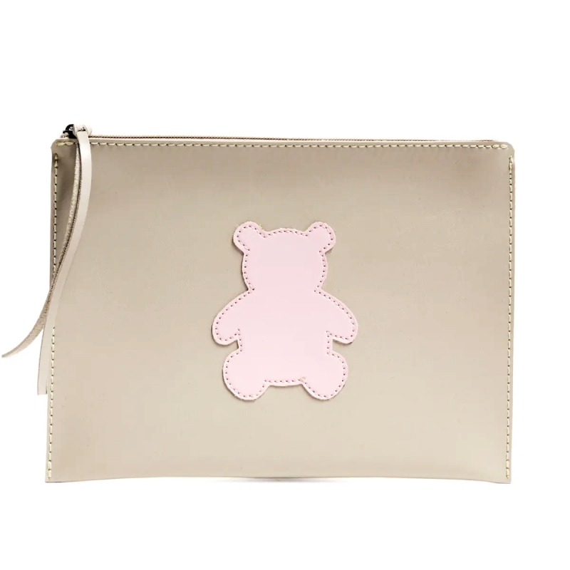 CARTEIRA DE MÃO MONTANA GELO COM URSO ROSA
