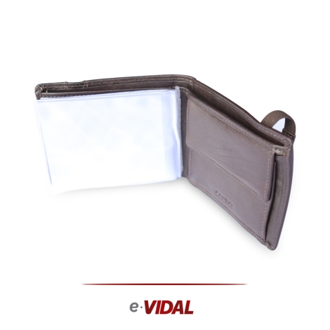 CARTEIRA MASCULINA EM COURO - MARROM
