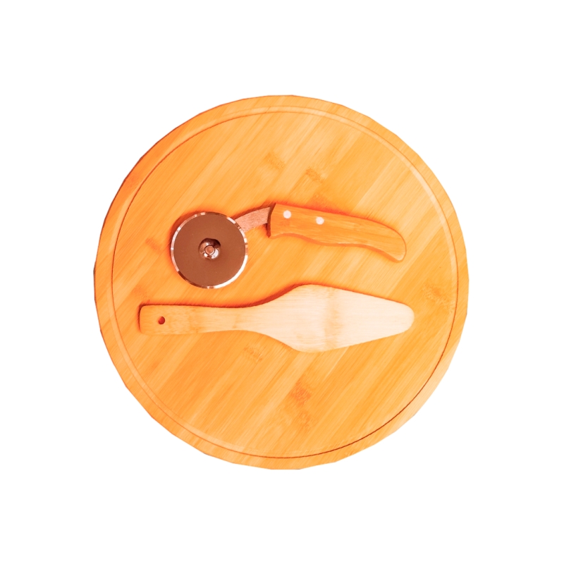 CONJUNTO PARA PIZZA EM BAMBU NAPOLI 35CM - 3 PEÇAS