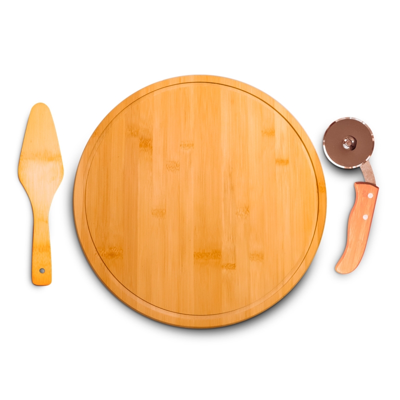 CONJUNTO PARA PIZZA EM BAMBU NAPOLI 35CM - 3 PEÇAS