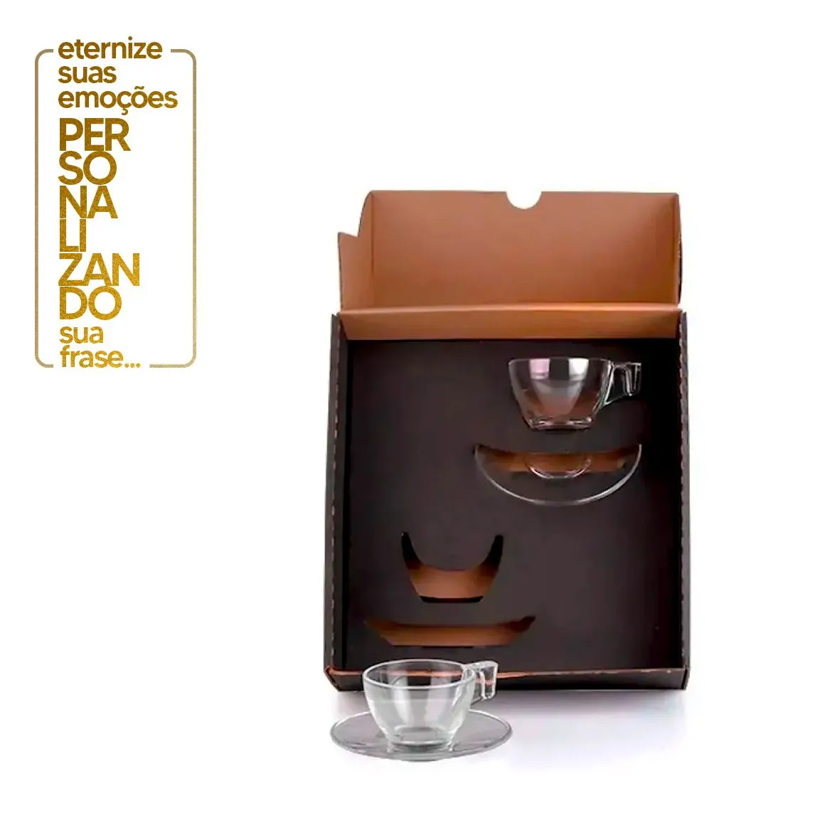 JOGO DE XÍCARAS COM PIRES - 90 ML - 4 PÇS