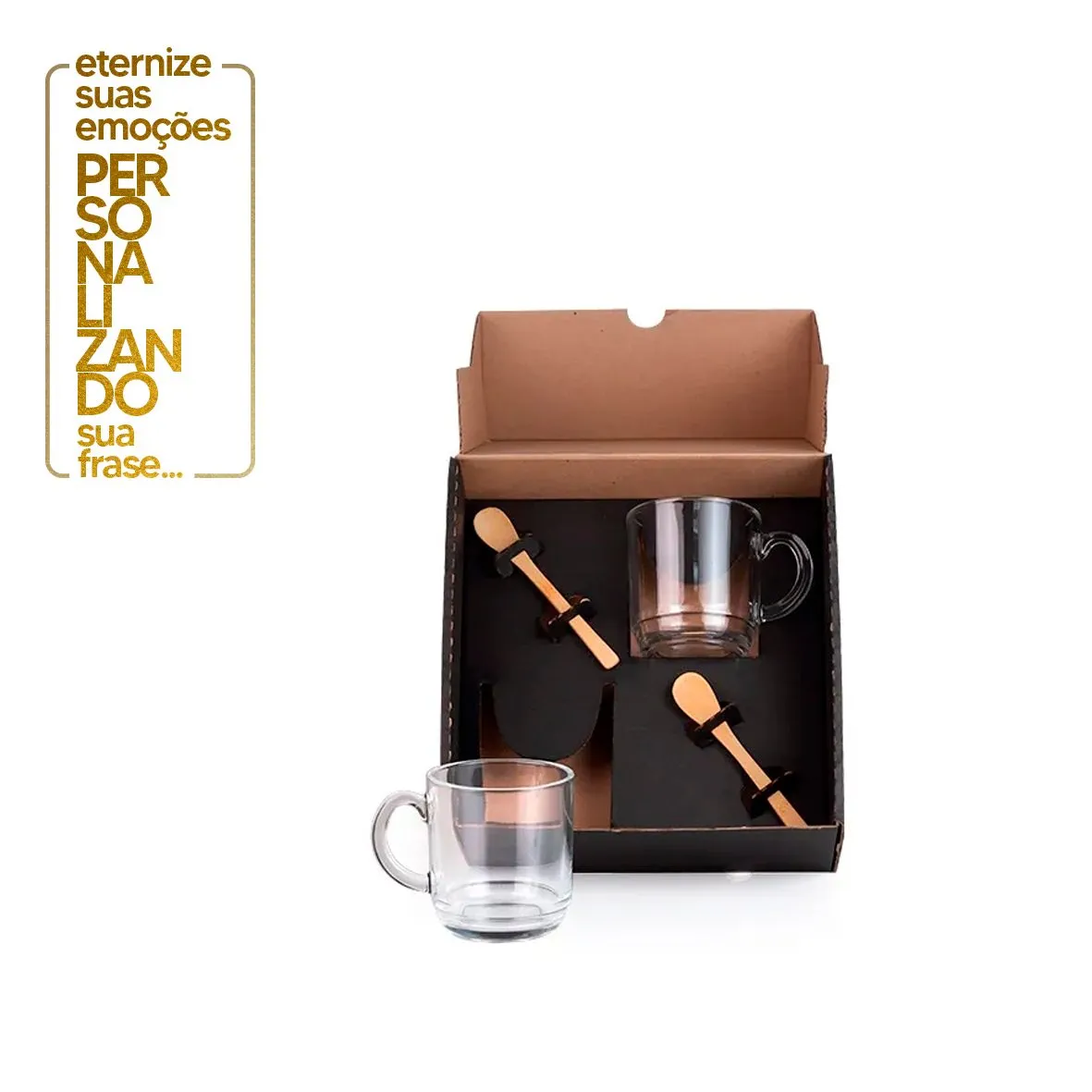 KIT CANECAS COM COLHERES - 4 PEÇAS