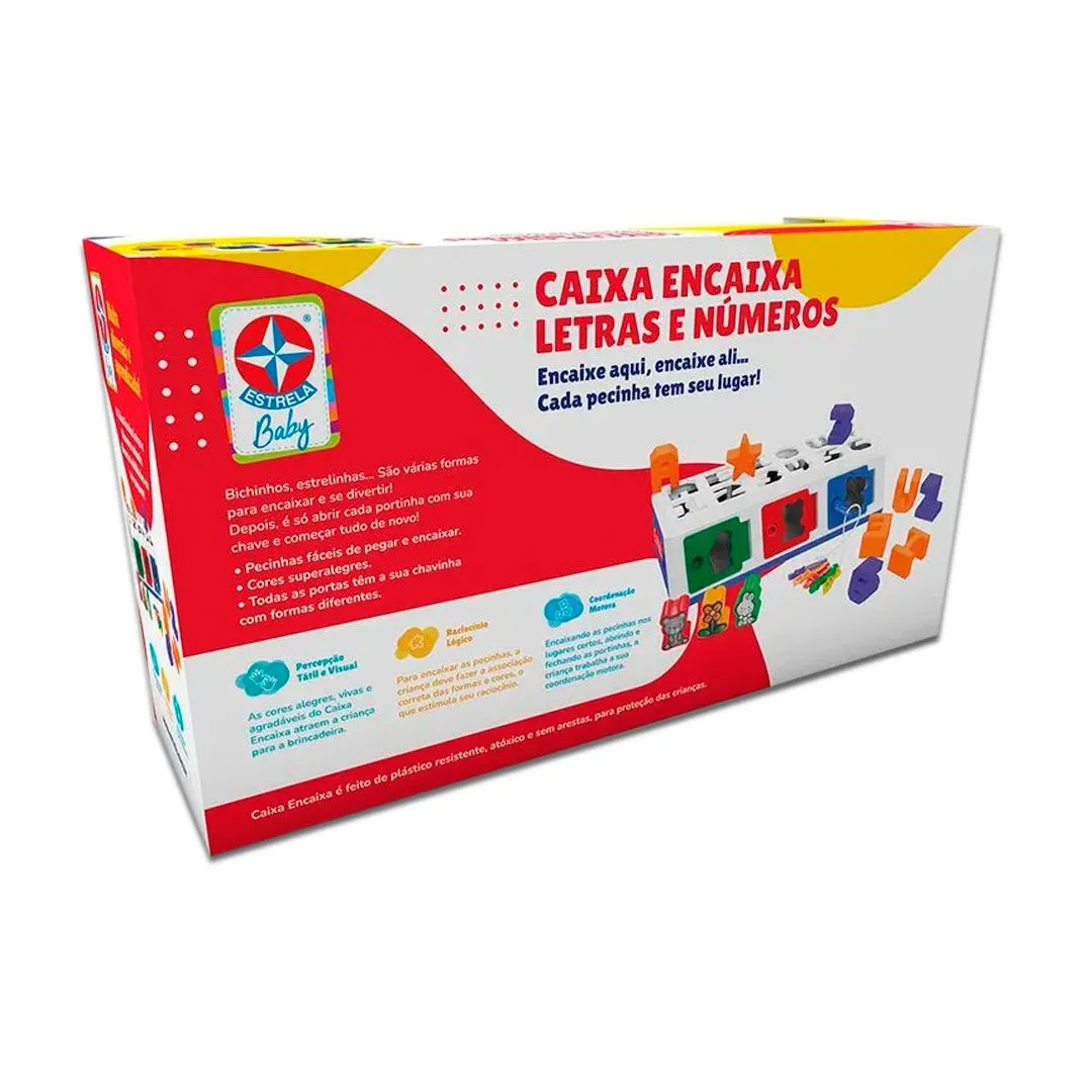 CAIXA ENCAIXA LETRAS E NÚMEROS 