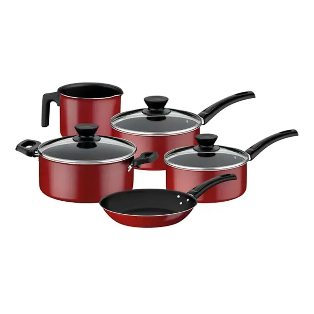 JOGO PANELAS ALUM 5PC COIMBRA VERMELHO