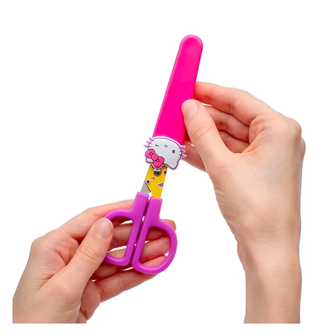 TESOURA ESCOLAR ESTAMPADA COM CAPA HELLO KITTY- BLISTER C/1UND LEO