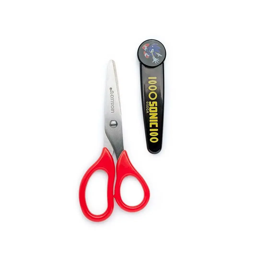 TESOURA ESCOLAR ESTAMPADA COM CAPA SONIC- BLISTER C/ 1UND LEO