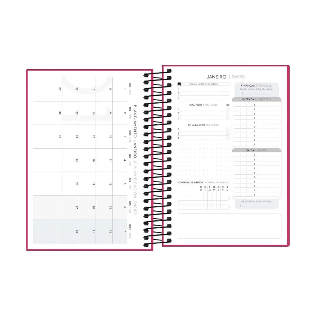 AGENDA ESPIRAL NEON M5 