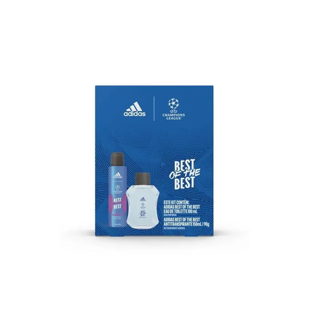 KIT ADIDAS PERFUME + DESODORANTE AER BEST OS THE BEST MASCULINO 2 UNIDADES 100ML + 150ML