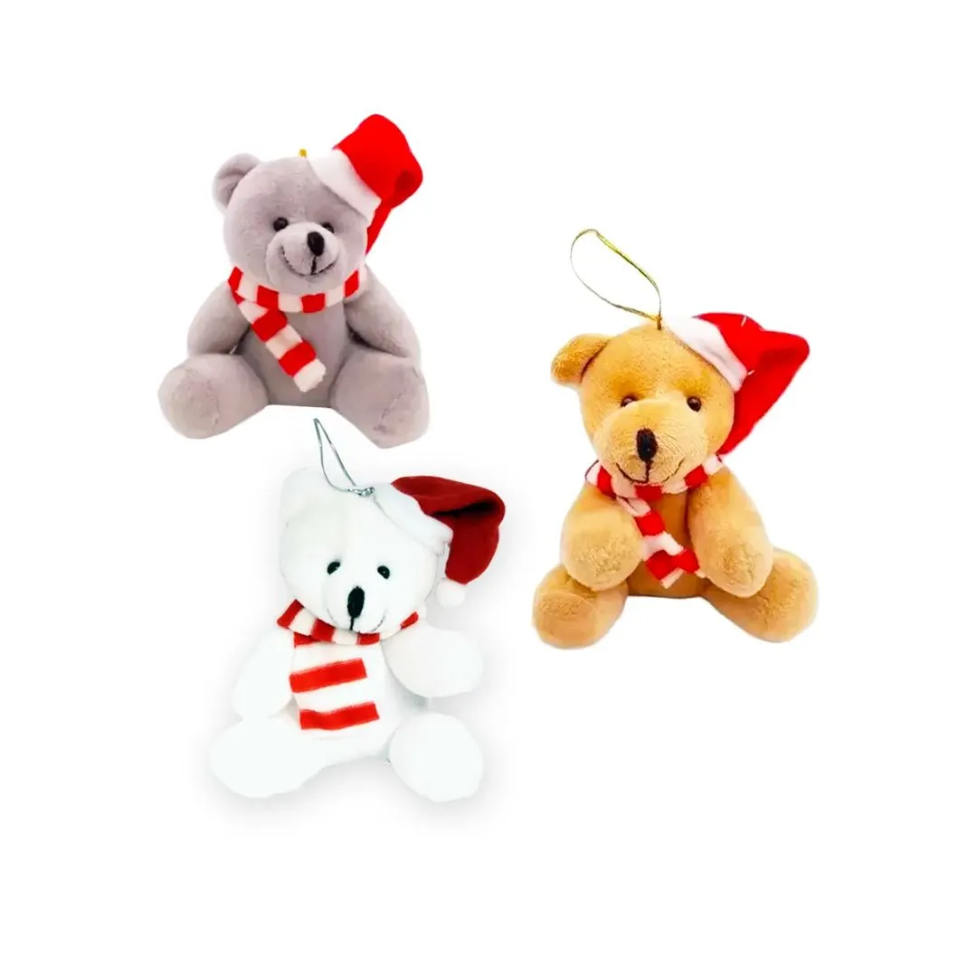 ENFEITE DECORATIVO NATAL  URSO C/ GORRO CACHECOL  SORTIDO