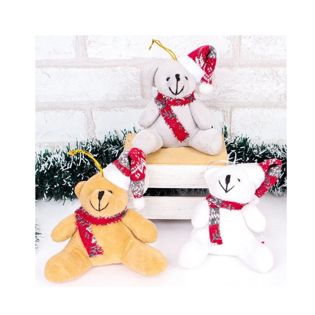 ENFEITE DECORATIVO NATAL  URSO C/ GORRO CACHECOL  SORTIDO