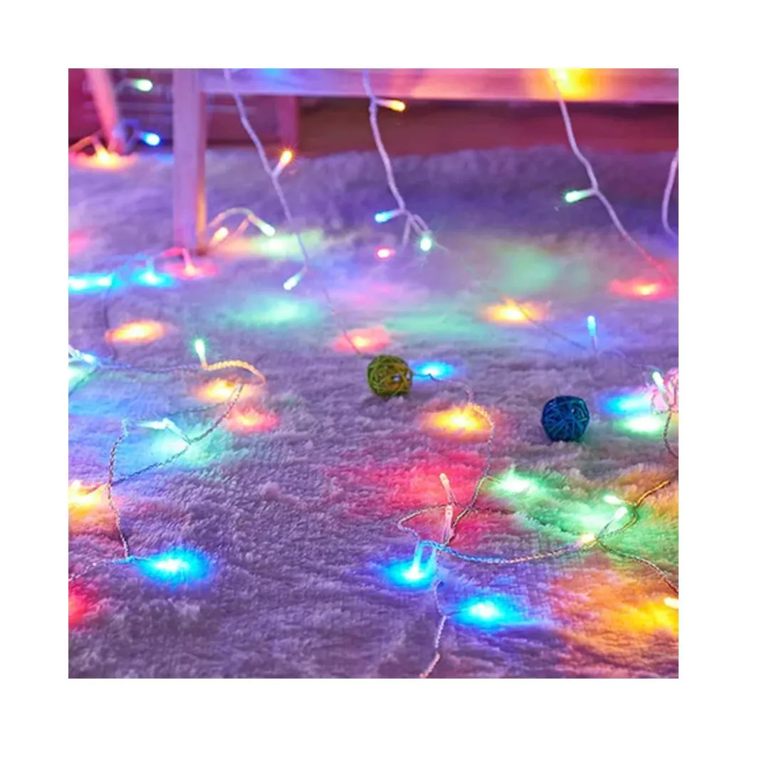 PISCA-PISCA 100 LAMPADAS LED COLOR FIO TRANSP 8F 220V