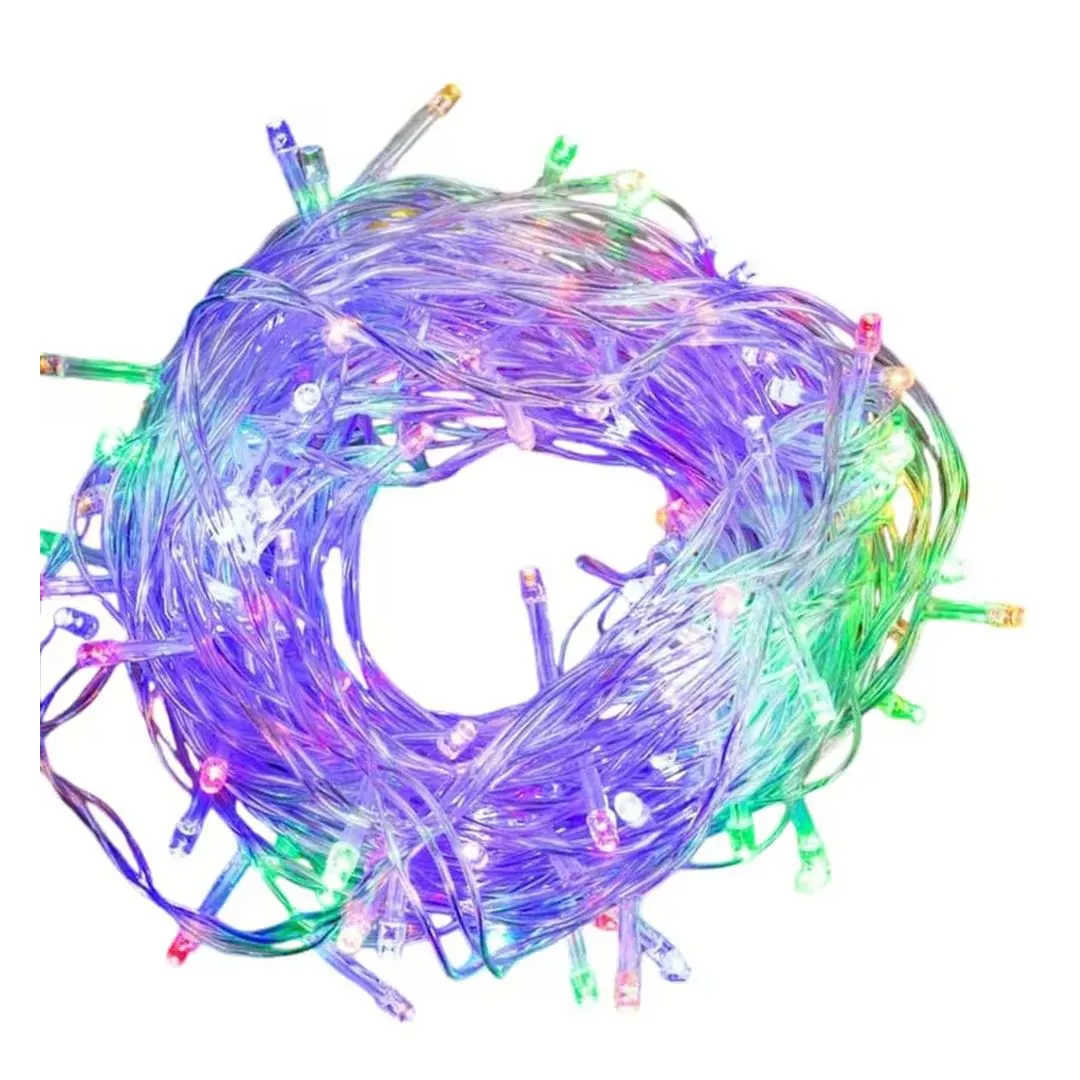 PISCA-PISCA 100 LAMPADAS LED COLOR FIO TRANSP 8F 220V