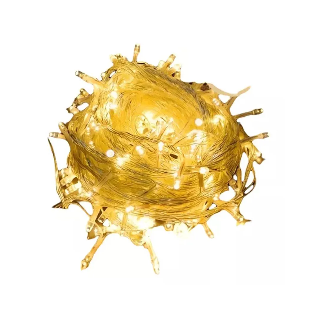 PISCA-PISCA 100 LAMPADAS LED BRANCO QUENTE FIO TRANSP 8F 220V