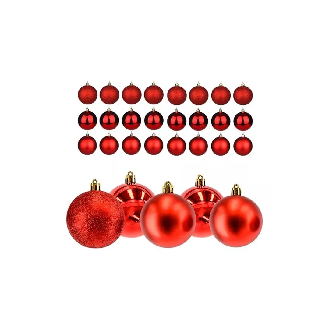 BOLA MISTA FOSCA / LISA / GLITTER 8 CM VM C/ 6 PCS