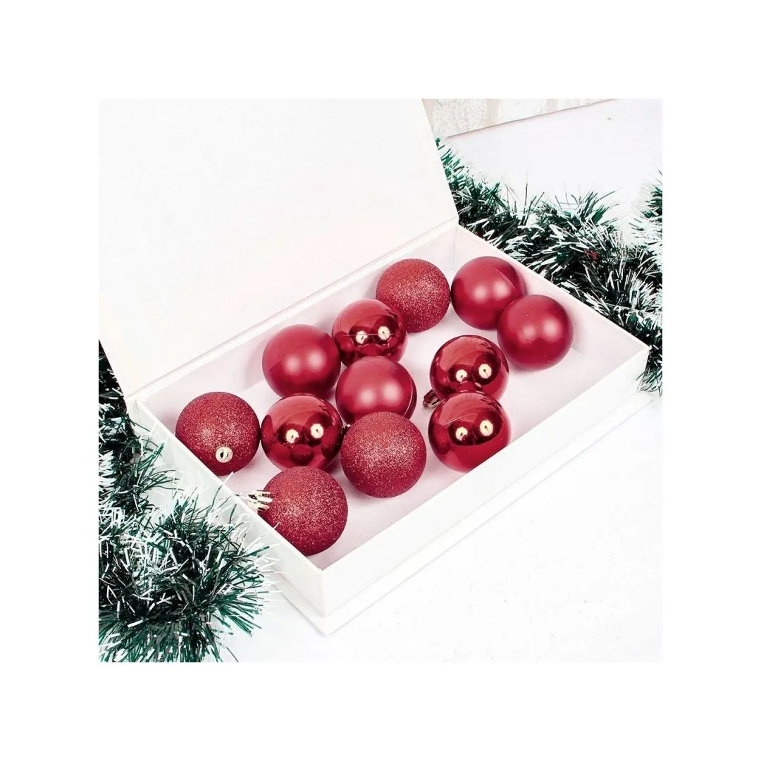 BOLA MISTA FOSCA / LISA / GLITTER 8 CM VM C/ 6 PCS