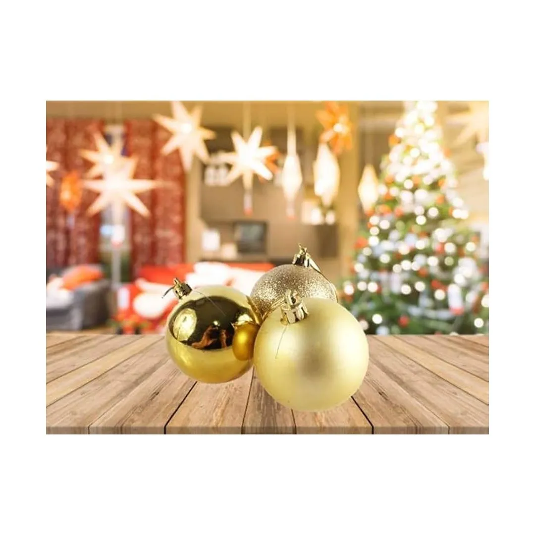 BOLA MISTA FOSCA / LISA / GLITTER 8 CM DR C/ 6 PCS