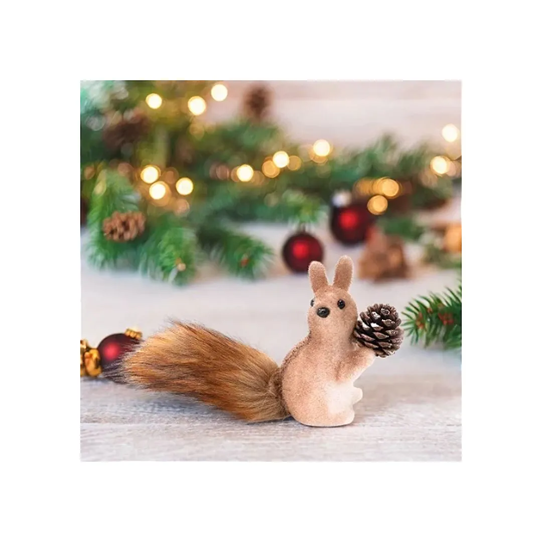 ENFEITE NATALINO ESPUMA ESQUILOS COM PINHA  SORTIDO