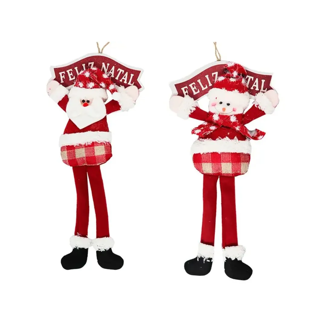 GUIRLANDA BONECO PERNA LONGA XADREZ 19CM X 38CM SORTIDOS 