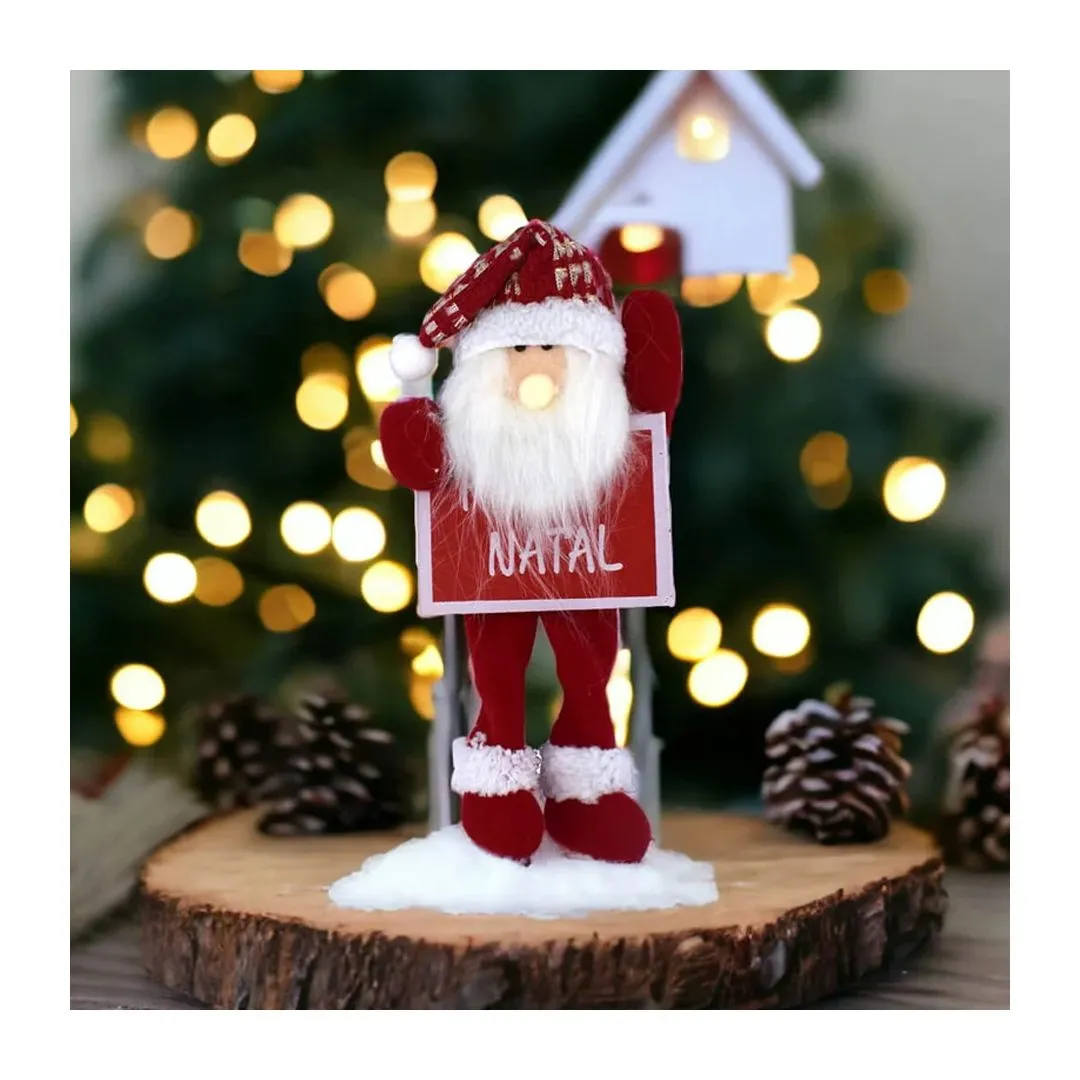 ENFEITE QUADRO BONECO XADREZ VERMELHO 11CM X 25CM