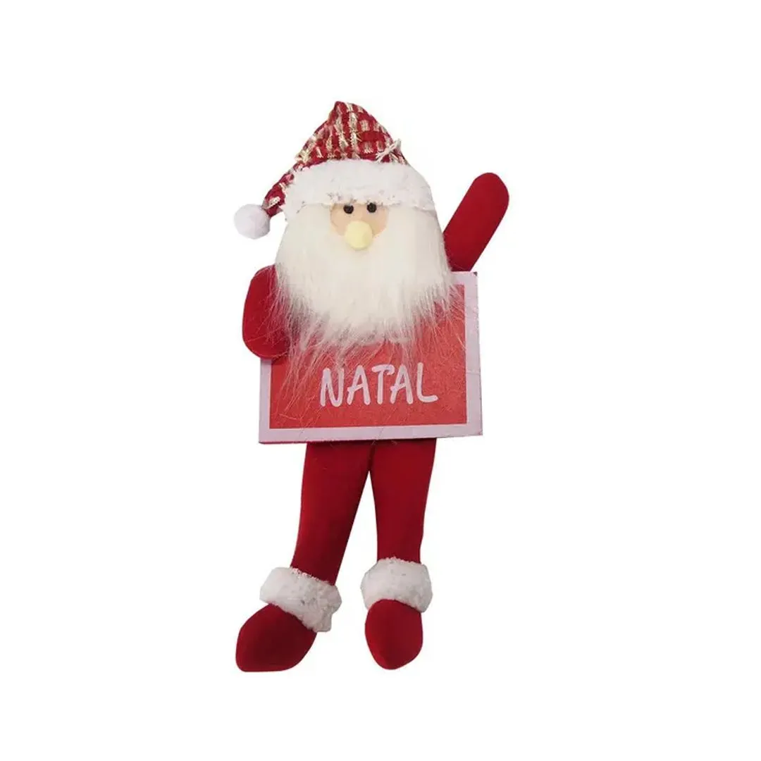 ENFEITE QUADRO BONECO XADREZ VERMELHO 11CM X 25CM