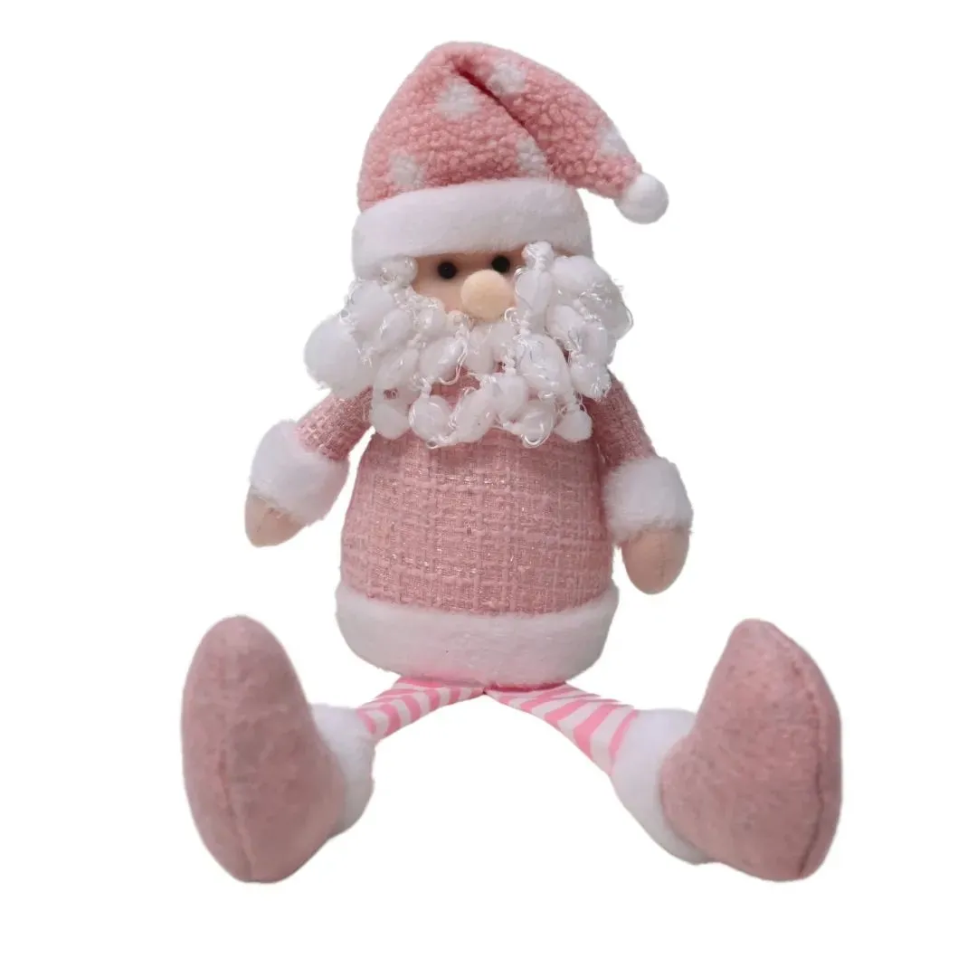 BONECO PELUCIA PERNAS MOLE XADREZ ROSA 40CM