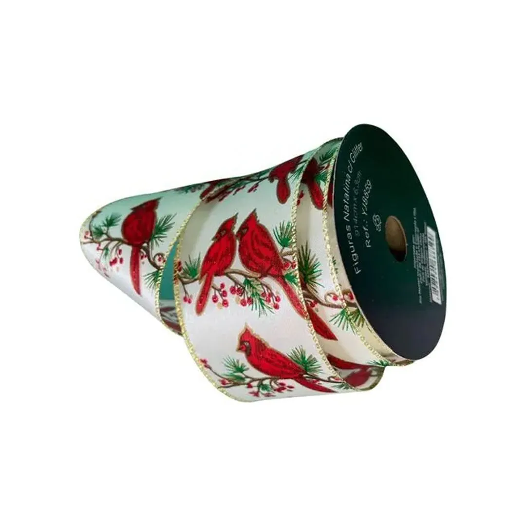 FITA ARAMADA FIGURAS NATALINAS COM GLITTER 6,3CM X 9,14M SORTIDA