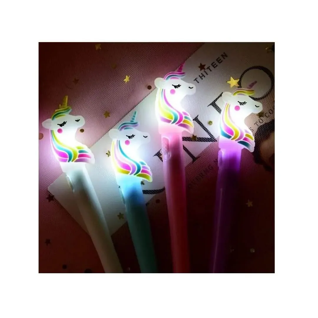 CANETA GEL 0.5 LED UNICORNIO SORTIDO