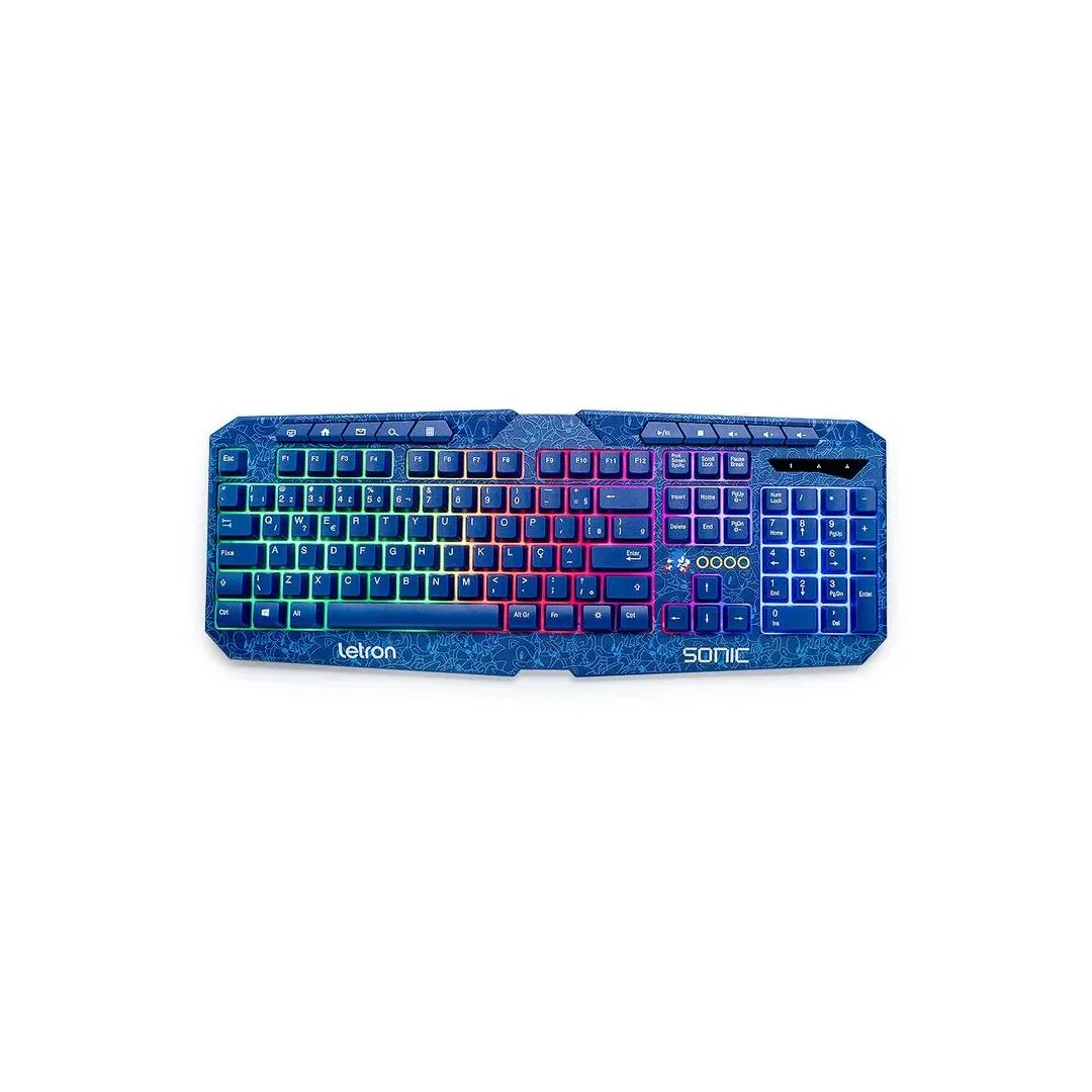 TECLADO GAMER USB LED SONIC ABNT2 LETRON