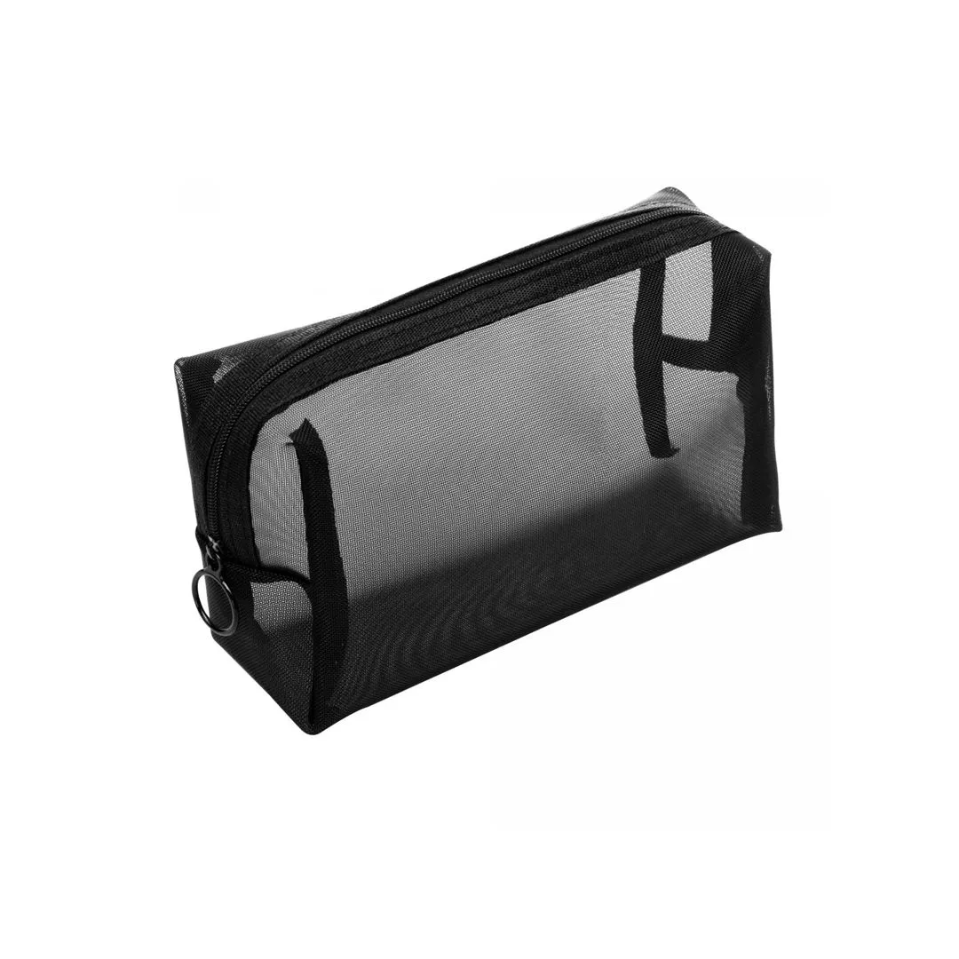 NECESSAIRE DE TELA EM POLIESTER PRETA