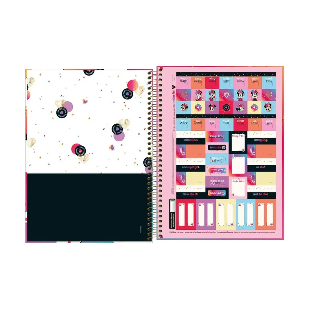 CADERNO UNIVERSITÁRIO MINNIE 10 MATÉRIAS & 160 FOLHAS