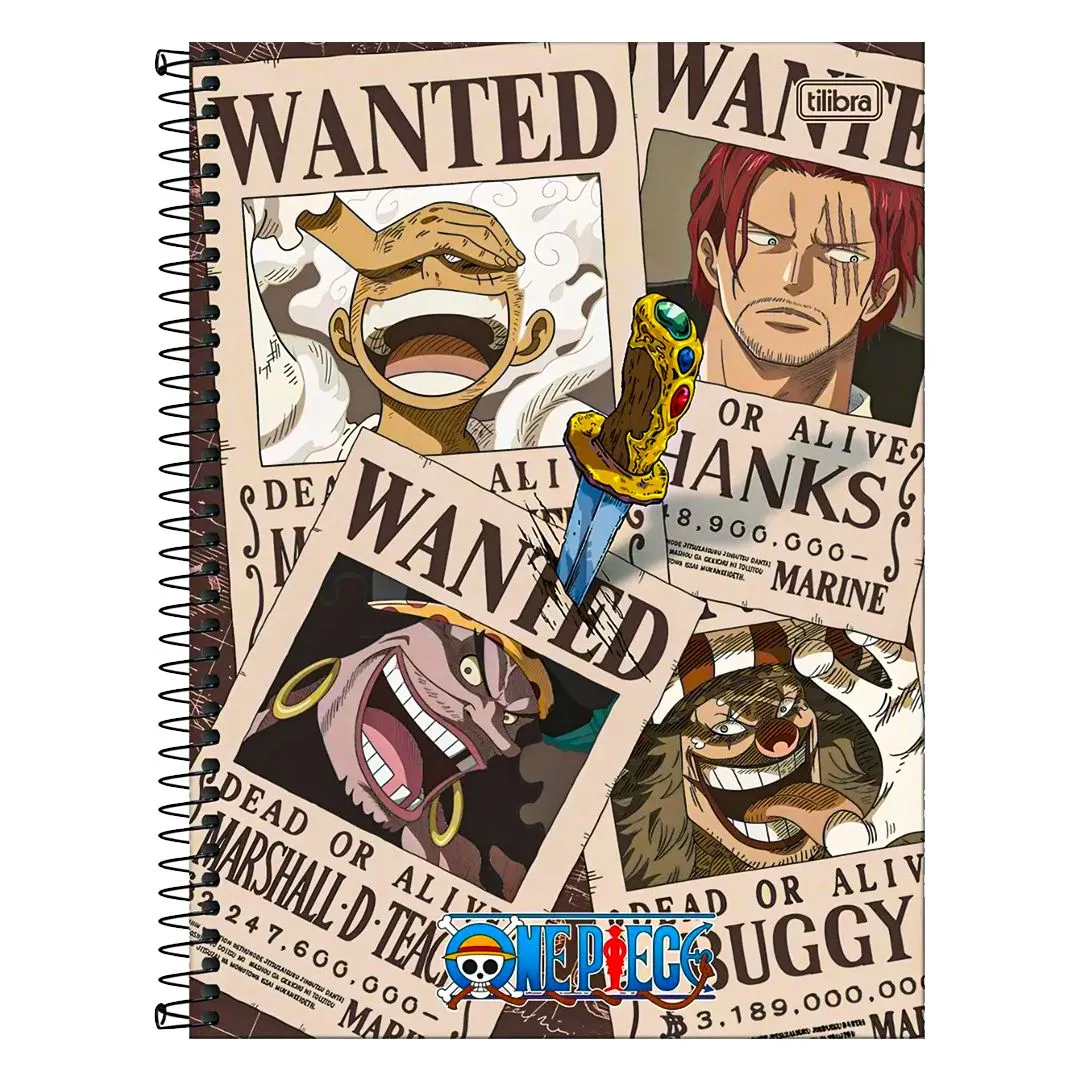 CADERNO UNIVERSITÁRIO ONE PIECE 16 MATÉRIAS - 160 FOLHAS