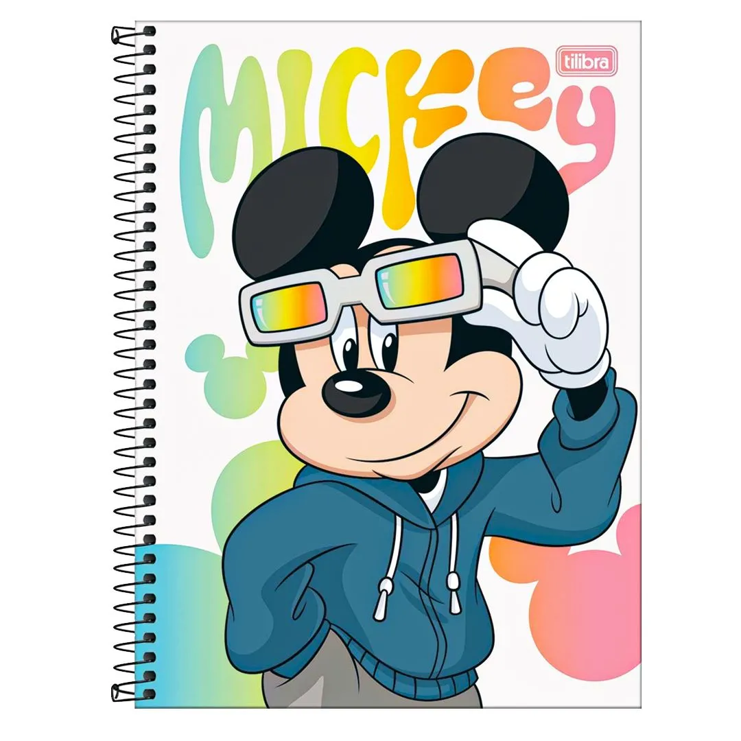 CADERNO UNIVERSITÁRIO MICKEY MOUSE REAL LIFE - 10 MATÉRIAS & 160 FOLHAS