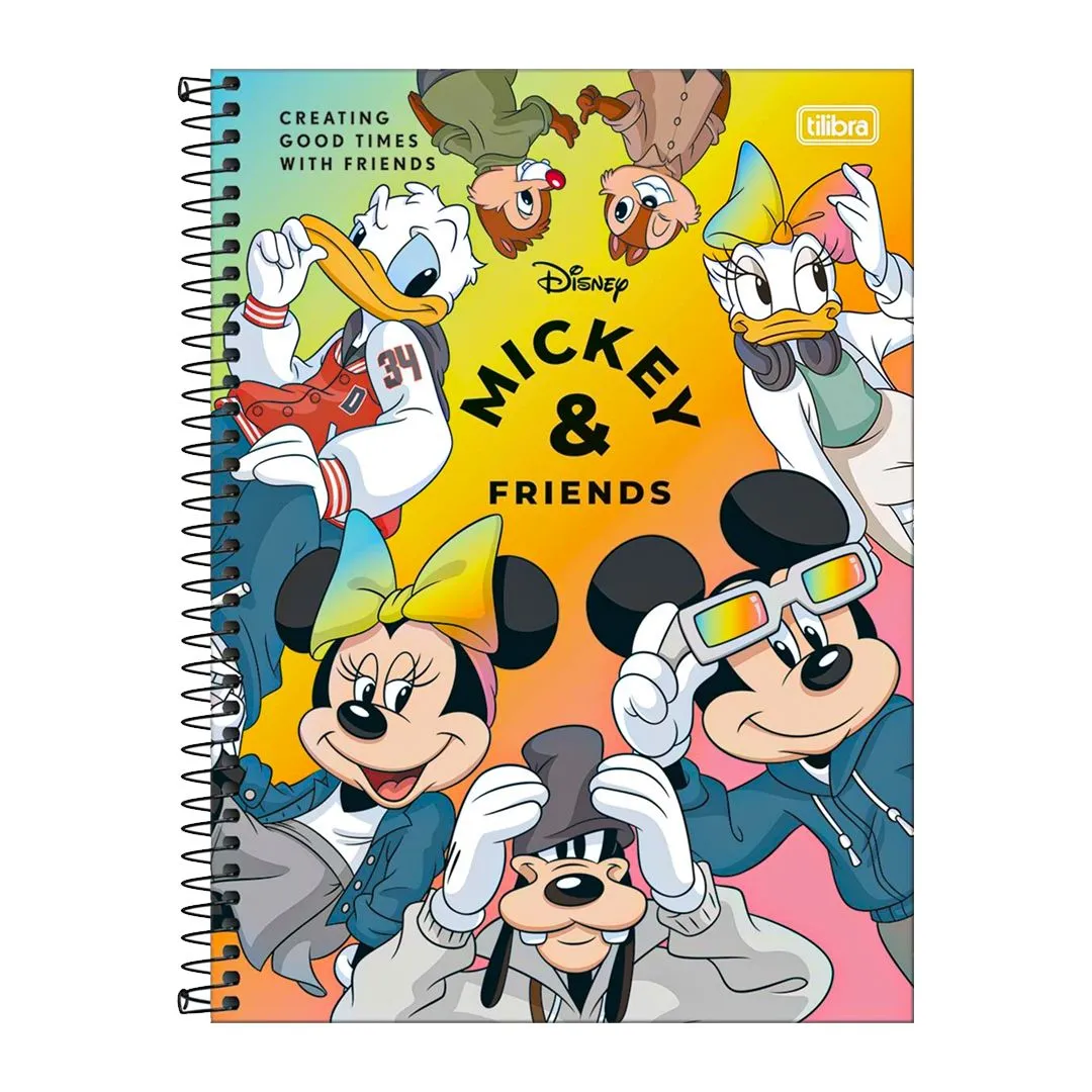CADERNO UNIVERSITÁRIO MICKEY MOUSE REAL LIFE - 10 MATÉRIAS & 160 FOLHAS