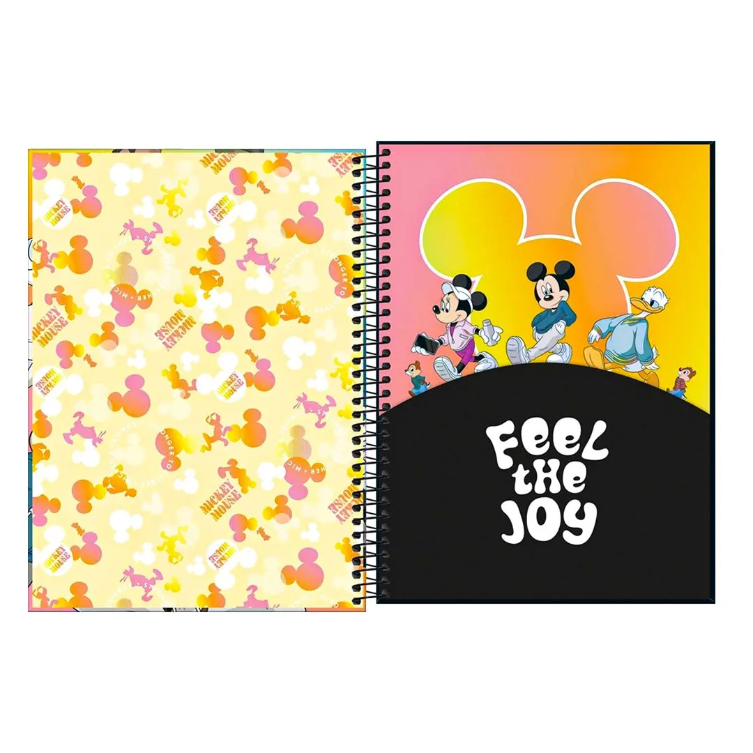 CADERNO UNIVERSITÁRIO MICKEY MOUSE REAL LIFE - 10 MATÉRIAS & 160 FOLHAS