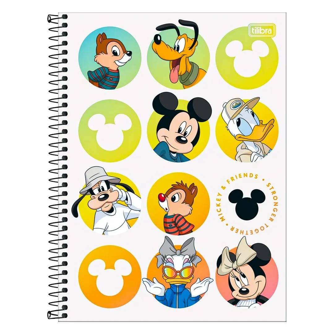 CADERNO UNIVERSITÁRIO MICKEY MOUSE REAL LIFE - 10 MATÉRIAS & 160 FOLHAS